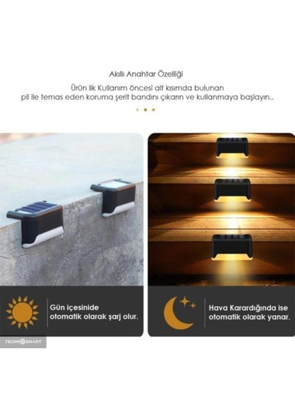 Waterproof Solar Merdiven Lambası 4 Adet modelleri
