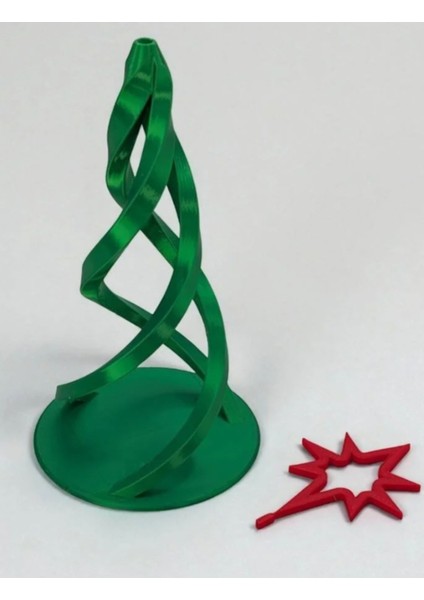 2'li Set: 3D Baskı Spiral Noel Ağacı Yılbaşı Dekorasyonu - Kırmızı Yıldızlı (26 cm Boy) fırsatları