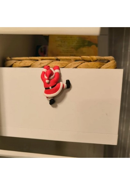 Tırmanan Noel Baba Figürü Yılbaşı Süsü - Raflar Için Özel Tasarım - 3'lü Set