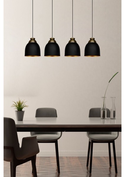 Modern Siyah Eskitme Dörtlü Avize, Salon ve Mutfak Için Şık Aydınlatma fiyatları