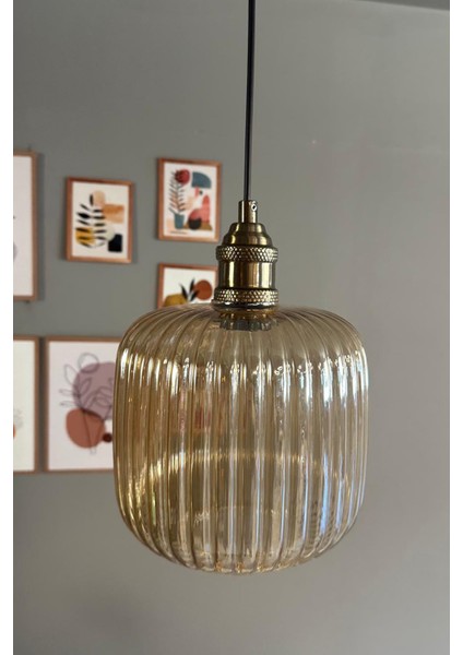 Şık Lale Tasarımlı Cam Bal Rengi Sarkıt Avize, Restoran ve Salon Aydınlatması fiyatları