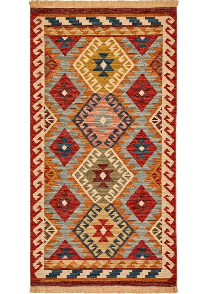 Soft Kökez Halı - Renkli - 80X150 cm