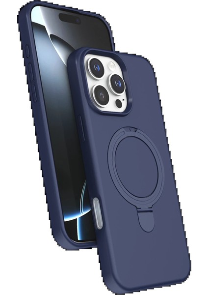 Apple iPhone 16 Pro Max Regal Magsafe Standlı Kapak - LACIVERT-(5796) - TGR2753-5482