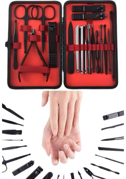 17 Parça Manikür Pedikür Seti El Ayak Bakım Seti Tırnak Makası Törpü - TGR1800-4449 modelleri