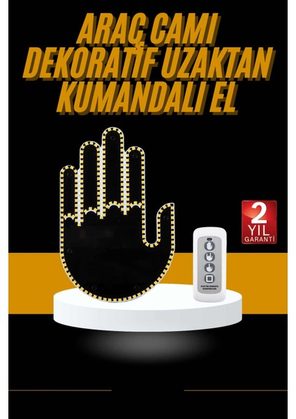 Uzaktan Kumandalı Araba Parmak Hareketi Işığı Parmak Işığı LED Araba Arka P - TGR8297-6361