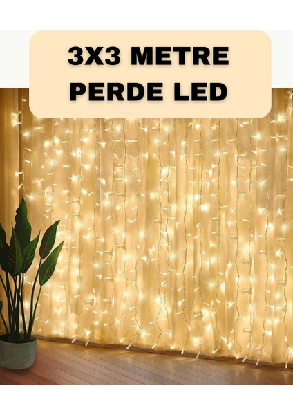 Dekoratif 3x3 LED Perde Işık Şelale Tasarım Enerji Tasarruflu - TGR1381-4919