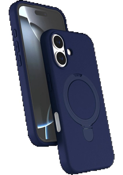 Apple iPhone 17 Regal Magsafe Standlı Kapak - LACIVERT-(5796) - TGR2376-3238