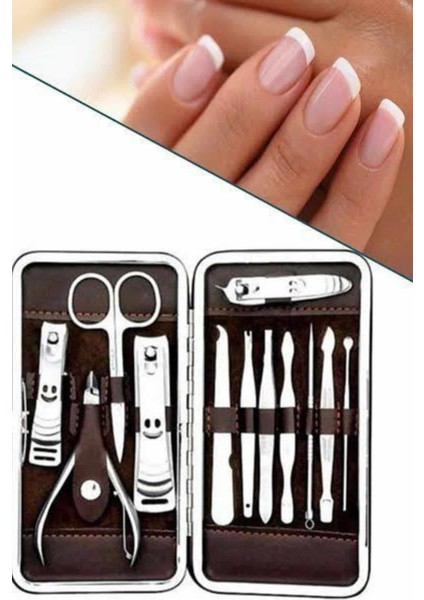 12 Parça Manikür Pedikür Seti Özel Deri Çanta El Ayak Bakımı Akne ve Sivilce - TGR2566-8252 modelleri