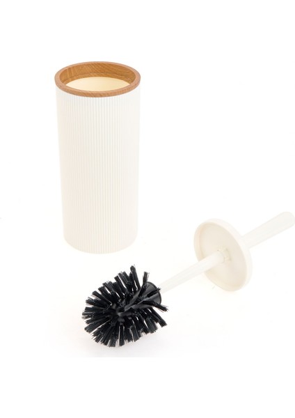 Bath Ahşap Desenli 5 Li Banyo Seti - Beyaz modelleri