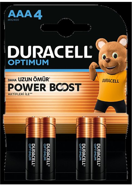 Optimum Powerboost Aaa Ince Kalem Pil 4'lü 4 Adet