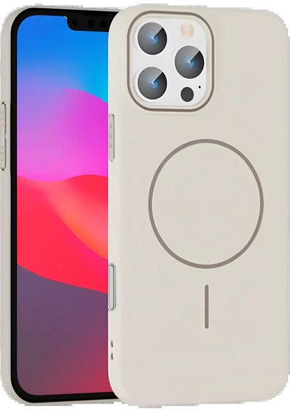 iPhone 16 Pro Broş Magsafe Kapak - KREM-(5796) - TGR2579-5960