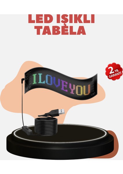 Kayan Yazı Destekli Rgb LED Reklam Paneli USB ile Kolay Kurulumlu - TGR2856-5573