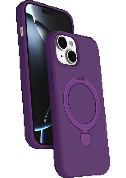 Apple iPhone 14 Regal Magsafe Standlı Kapak - Derin MOR-(5796) - TGR1595-3560