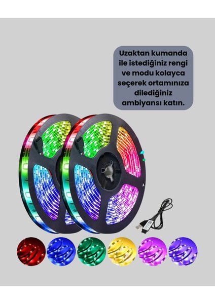 Pratik Kurulumlu 5 Metre Kumandalı Şerit LED - TGR4382-8203 fırsatları