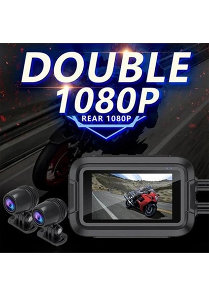 Motosiklet Kamerası Full Hd 1080P,150° Geniş Açı 3.0 Ekran Çift Ön–arka Kamera Wifi Destekl fırsatları
