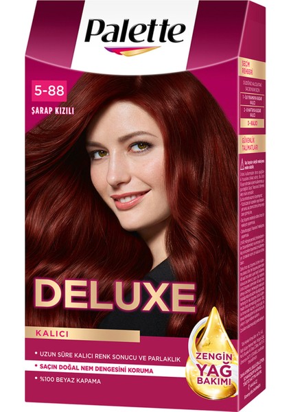 Deluxe Saç Boyası Şarap Kızılı 5-889 115 ml 4 Adet