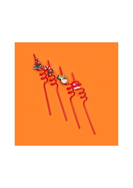 Kitchen Yılbaşı Figürlü Pipet - Renkli