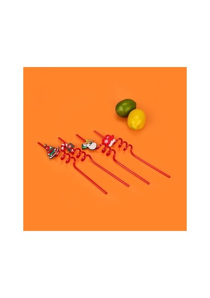 Kitchen Yılbaşı Figürlü Pipet - Renkli fiyatları