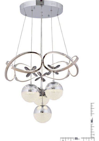 Şık Samay 3 Renk Krom Kristal Avize, Modern ve Elegant Tasarım fiyatları