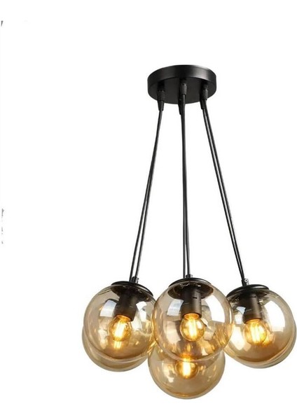 Şık Siyah Bal Cam 7'li Spor Avize, Modern ve Zarif Tasarım fiyatları