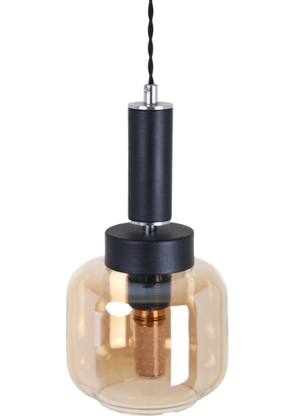 Şık Siyah Krom Bal Camlı Sarkıt Avize, Modern ve Zarif Tasarım fiyatları