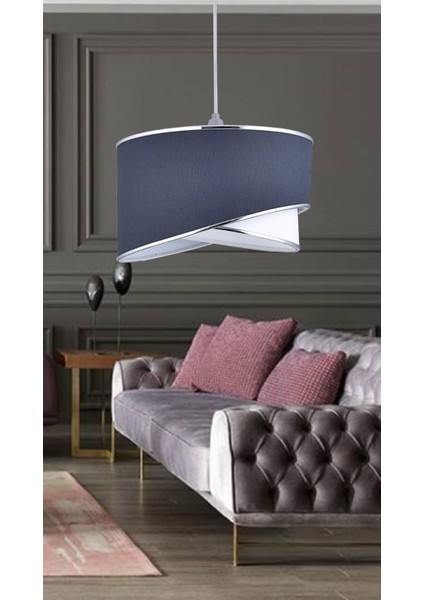 Elips 2 Katlı Kumaş Avize, Şık ve Modern Aydınlatma Parçası