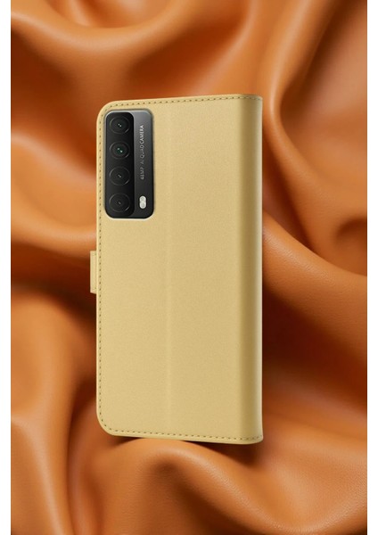 Huawei P Smart 2021 Kılıf Trend S Plus Kapaklı Kılıf - GOLD-(5796) - TGR2642-1842 fırsatları