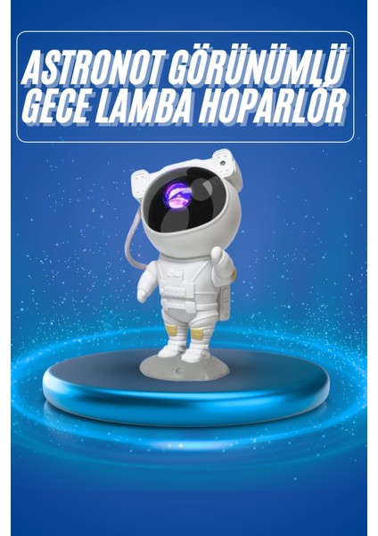 Projeksiyon Astronot Lamba Speaker Sevimli Astronot Bluetooth Hoparlör - TGR2271-7549