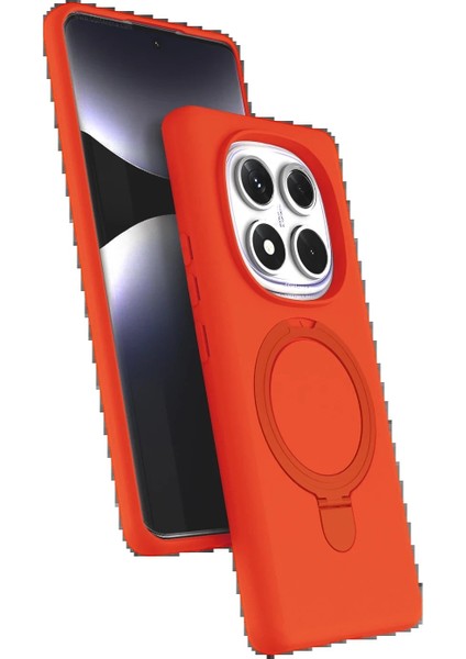Xiaomi Redmi Note 14 Pro 5g Regal Magsafe Standlı Kapak - TURUNCU-(5796) - TGR8332-9598