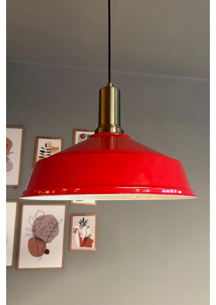 Kırmızı Eskitme Fener Sarkıt Avize, Ofis ve Salon Dekorasyonu