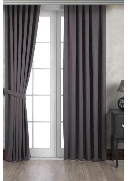 Ada Petek Fon Perde Antrasit 1/3 Sık Pile 1.sınıf Kalite Tek Kanat