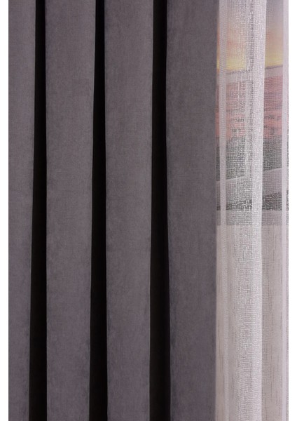 Ada Petek Fon Perde Antrasit 1/3 Sık Pile 1.sınıf Kalite Tek Kanat indirimleri