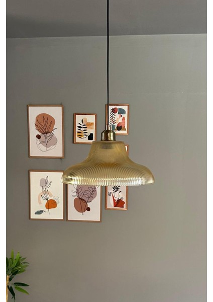 Bal Rengi Cam Avize, Yarım Lale Tasarımı, Retro Sarkıt Aydınlatma fiyatları