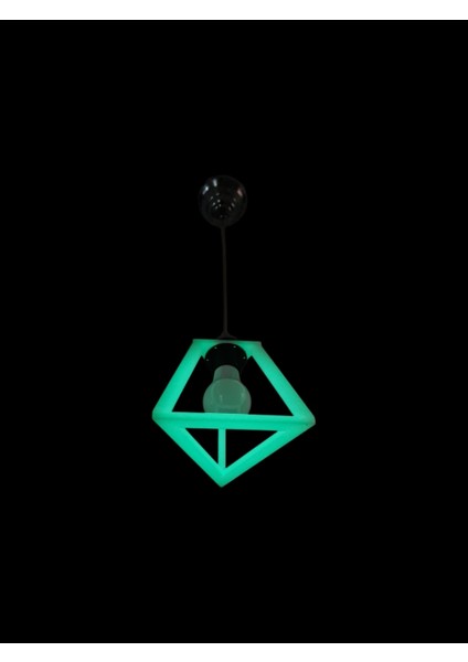 Gece Parlayan Fosforlu Dekoratif Tekli Üçgen Avize, Şık ve Modern Tasarım fiyatları