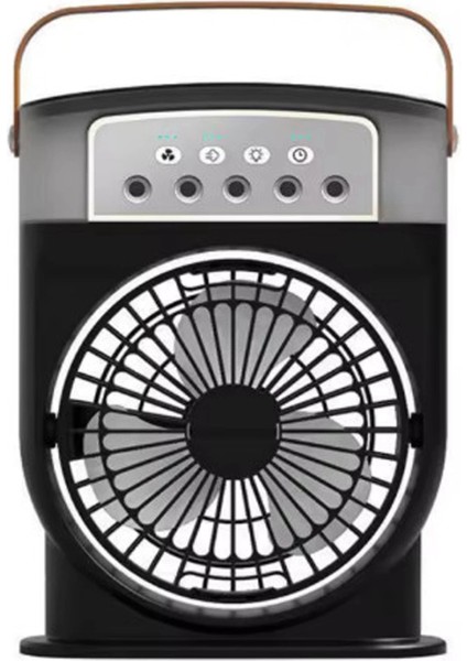 Şarjlı 600 ml Su Hazneli Taşınabilir Masaüstü Vanilatör Güçlü Fan ve 2000 Mah Pil Siyah