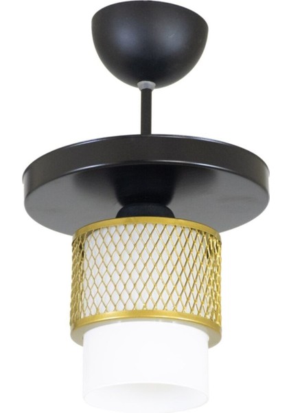 Şık Üçlü Beyaz Cam Kafes Modern Plafonyer Avize