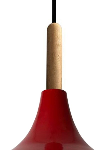 Kırmızı Ahşap Tekli Avize, Şık ve Modern Salon, Mutfak, Cafe Aydınlatma fiyatları