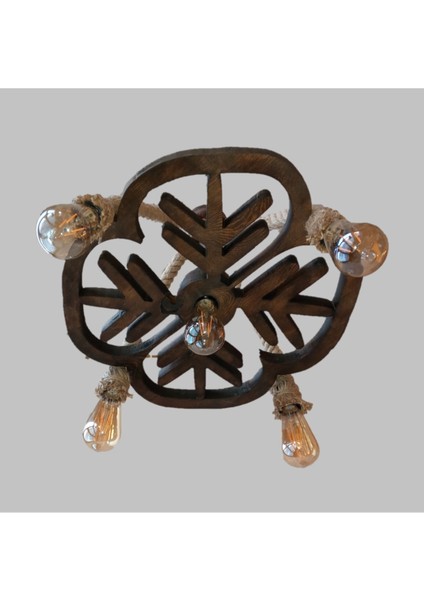 Rustik Ahşap Avize, Halat Detaylı, Şık ve Modern Tasarım fiyatları