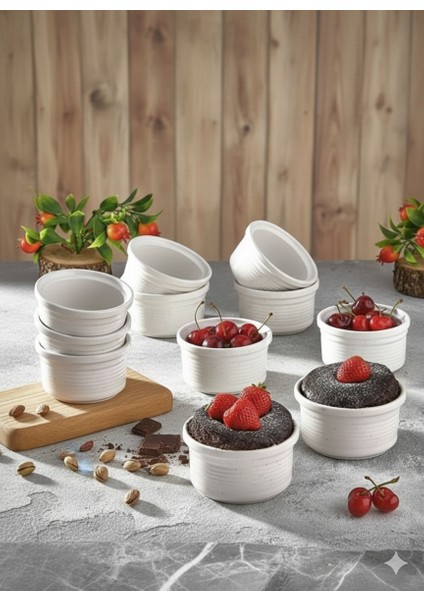 Sufle ve Fırın Kek Kabı 6’lı Porselen modelleri