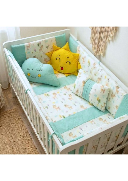Park Yatak Bebek Uyku Seti Nevresim Takımı 70x110 Bambi Yeşil