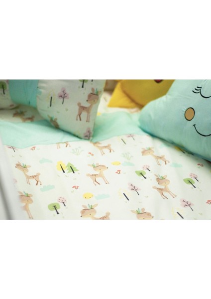 Park Yatak Bebek Uyku Seti Nevresim Takımı 70x110 Bambi Yeşil