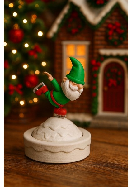 Yılbaşı Noel Baba Dekoru | Dönen Buz Pateni Figürlü 13 cm fiyatları