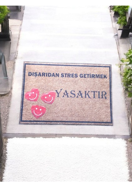 Kapı Önü Baskılı Kaymaz Pas Pas 60X40 cm
