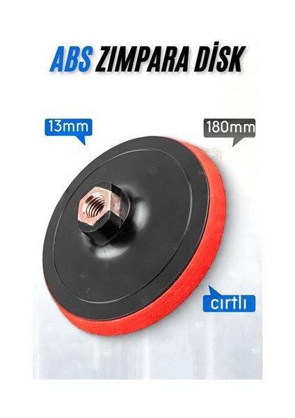 Hsnet 180 mm Cırtlı Zımpara Disk Pasta Cila Sünger Tabanı - EC001Z-57I697