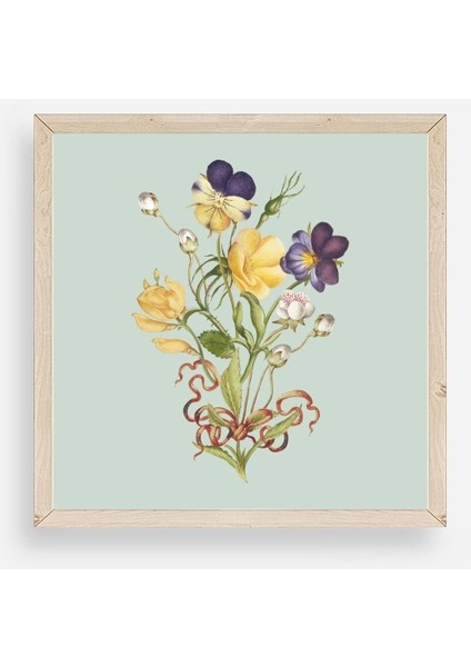 Çiçek Ahşap Çerçeveli Tablo