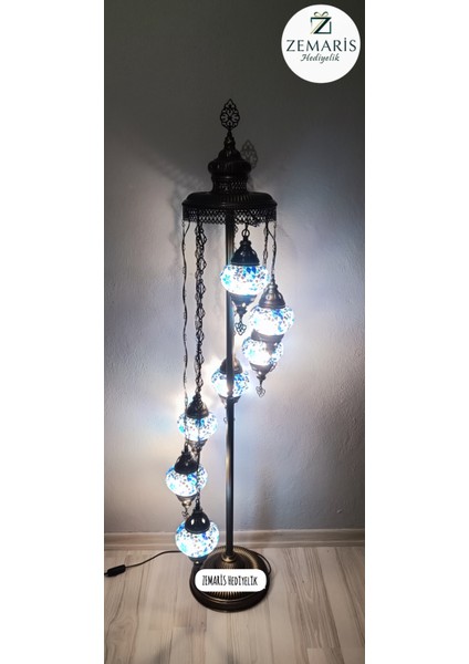 El Yapımı Otantik Mozaik Lambader 7'li