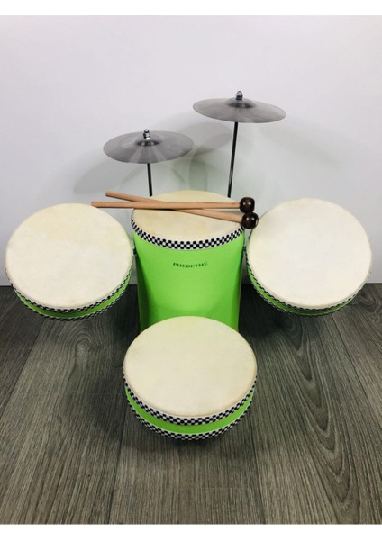 Renkli Ahşap Çocuk Bateri Seti, Eğlenceli ve Öğretici Müzik Oyunu