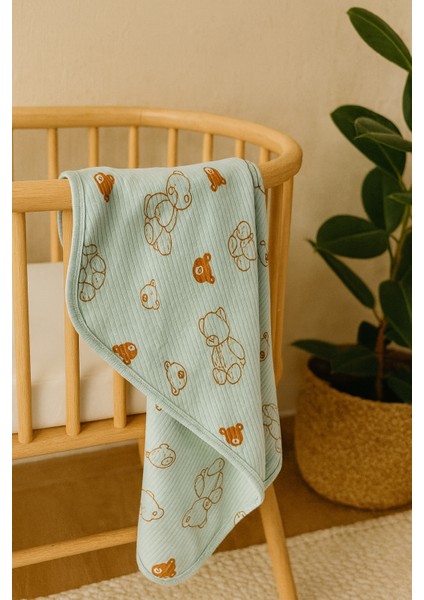 Desenli Battaniye&kundak 85 x 90 cm Pamuklu Kumaş