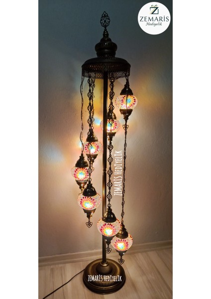 El Yapımı Otantik Mozaik Lambader 7'li modelleri