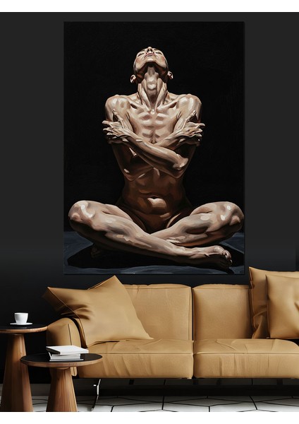 Zayıf Kadın Oturuyor Sanat Dekoratif Kanvas - Mdf Ahşap Tablo modelleri